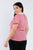 Plus Size Chiffon Embellished Peter Pan Collar Top