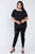 Plus Size Chiffon Embellished Peter Pan Collar Top
