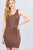 Sleeveless Double Scoop Neck W/belt Rib Sweater Mini Dress
