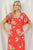 Spring Floral Print Short Bell Flyaway Sleeve Faux Wrap Maxi Dress
