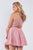 Plus Size V-neck Floral Lace Raceback Flare Skirt Mini Dress
