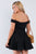 Plus Size Floral Lace V-neck Off The Shoulder Mini Flare Dress