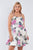 Plus Size Tropical Print Square Neckline Strappy Open Back Flare Mini Dress