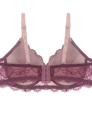 Two Tone Floral Lace Push Up Bra