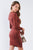 Rust Front Slit Bodycon Mini Dress