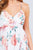 Deep V-neck W/cross Strap Print Maxi Dress