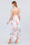 Deep V-neck W/cross Strap Print Maxi Dress
