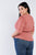 Plus Size V-neck Mock Side Button Peplum Top