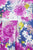 Plus Size Purple Navy Watercolor Floral Print Casual Midi Dress