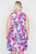 Plus Size Purple Navy Watercolor Floral Print Casual Midi Dress