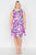 Plus Size Purple Navy Watercolor Floral Print Casual Midi Dress