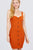 Heart Neck W/button Down Heavy Rib Rayon Spandex Mini Knit Dress