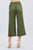 Fake Pocket W/button Detail Wide Long Leg Linen Pants