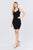 Sleeveless Deep Round V-shape Neck Heavy Rib Mini Dress