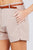 Front Slit Hem W/pocket And Belt Short Pants