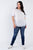 Plus Size Embroidered Hem Short Sleeve Top