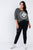 Plus Size Black White Stripe Scoop Neck Relaxed Fit "kiki Larue" Top