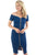 Off Shoulder Zip-front Denim Dress