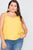 Canary Yellow V-neck Gathered Shoulder Casual Top