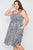 Plus Size Scoop Neck Side Pockets Checkered Gingham Midi Dres