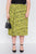 Plus Size Neon Yellow Pleated Animal Print Chic Midi Skirt