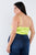 Plus Size Silk Chain Spaghetti Strap High Thong Center Cut Out Bodysuit
