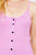 Front Snap Button Detail Strap Rib Cami Mini Dress