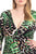 Plus Size Leopard Print With Tropical Leaf Print Bodycon Dress