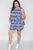 Plus Size Off White Blue Sleeveless Tribal Print Top