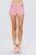 High Waist Button Detail Rolled Up Woven Short Pants