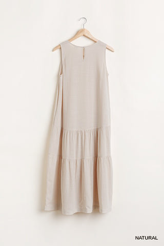 Sleeveless Tier Maxi Dress With Back Keyhole