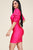 Solid Short Puff Sleeve Dress With Plunged V Neck Line