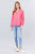3/4 Roll Up Sleeve Pocket W/zipper Detail Woven Blouse