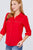 3/4 Roll Up Sleeve Pocket W/zipper Detail Woven Blouse