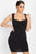 Ruffle Strap Ribbed Mini Dress