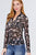 Long Sleeve V-neck W/button Down Print Mesh Knit Shirts