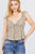 Cami Ruffle Strap W/back Smocked Print Woven Top