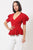 Draped Puff Shoulder Fashion Top With G Buckle Detail