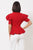 Draped Puff Shoulder Fashion Top With G Buckle Detail