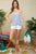 Stripe Print Side Slit Adjustable Self Spaghetti Lace Cami