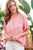 Ruffle Mock Notched Neck Short Sleeve Solid Top