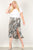 Snakeskin Print Skirt With High Waist, Button Trim, And Side Slit