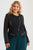 Plus Size Black Mesh Stripped Chiffon Long Sleeve Jacket