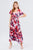 Short Sleeve V-neck Button Down Belted Print Woven Maxi Dress