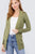 Long Sleeve Rib Banded Open Sweater Cardigan W/pockets