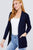 Long Sleeve Rib Banded Open Sweater Cardigan W/pockets