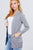 Long Sleeve Rib Banded Open Sweater Cardigan W/pockets