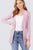 Long Sleeve Rib Banded Open Sweater Cardigan W/pockets