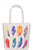 Fashion Multi Color Feather Water Color Print Ecco Tote Bag