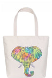 Stylish Rainbow Elephant Print Ecco Tote Bag